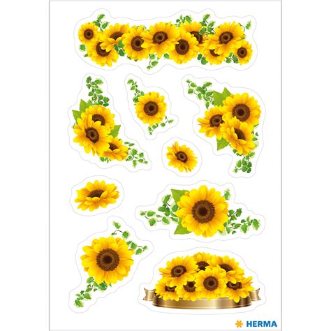 Printable Sunflower Stickers